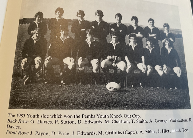 Mike Griffiths as skipper of Neyland Youth in 1983